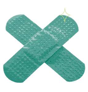 Image of two bandaids crossed to form an X.